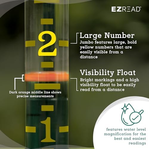 Headwind EZRead 26” Giant Professional Outdoor rain Gauge, USA Made Heavy Duty All Weather Freeze Proof mountable with Float, Red (820-0006)