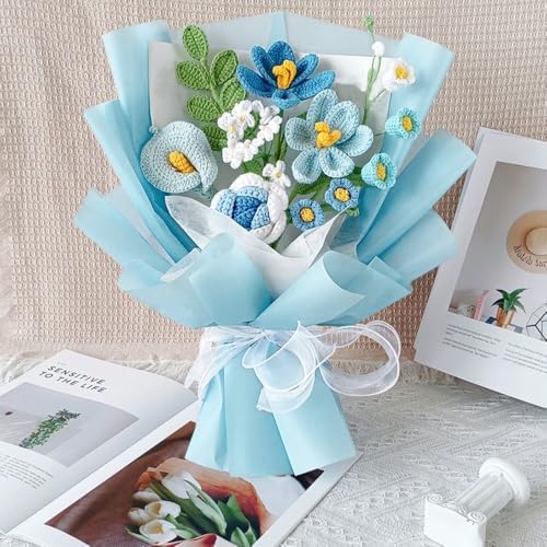 WRAPAHOLIC 20 Sheets Flower Wrapping Paper - 22.4 x 22.4 inch Pure Light Blue Water-Resistant Floral Bouquet Wrapping Paper, Florist Supplies Packaging for Wedding Birthday Gift DIY