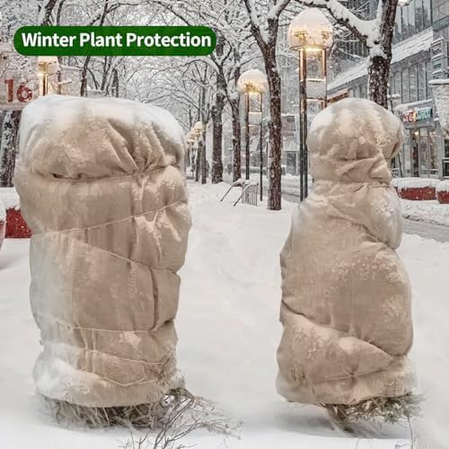 Agfabric Natural Burlap Fabric Roll,72 inch X 15 Feet Tree Wraps for Winter,Burlap Plant Covers for Trees and Shrubs