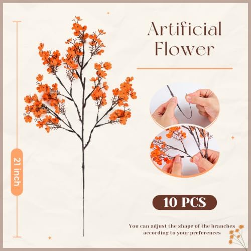 10Pcs Fake Fall Babys Breath Artificial Flowers Decorations for Home