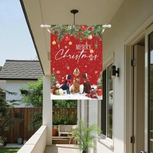 Christmas Retriever Dogs Large Garden Flags Double Sided 28X40 Inch
