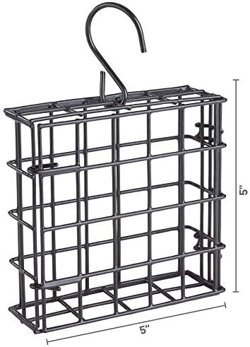 More Birds Suet Cage Bird Feeder, Fruit and Suet Feeder, Single Cake Capacity ,Black