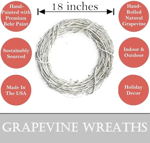 18" Painted Grapevine Wreath - White - DIY Craft Projects, Handcrafted, in-Outdoor Decoration, Behr Paint, Seasonal-Holiday-Event-Home
