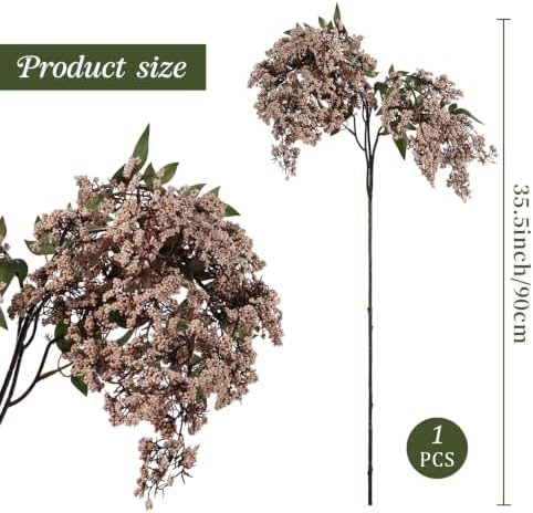 1 Pcs Artificial Berry Stem 36" Realistic Flowers Picks Branches Faux Stem Spray DIY for Holiday Seasonal Farmhouse Mantel DIY Home Decorations (Peachy Pink)