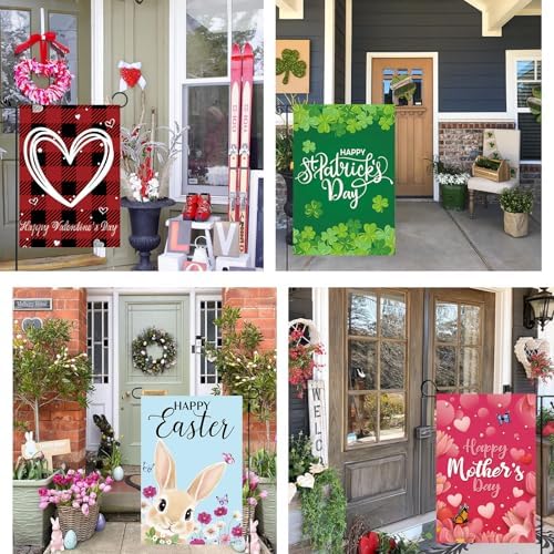 Seasonal Garden Flags Set of 12 Double Sided 12 x 18 Inch Yard Flags