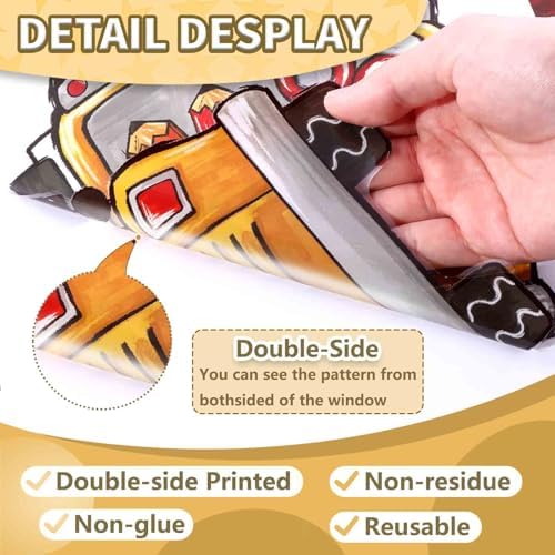 Back to School Window Cling Decor School Bus Pencils Apple Window Stickers