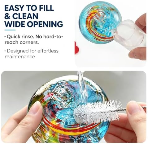QFkris Blown Glass Hummingbird Feeder for Outdoors Hanging
