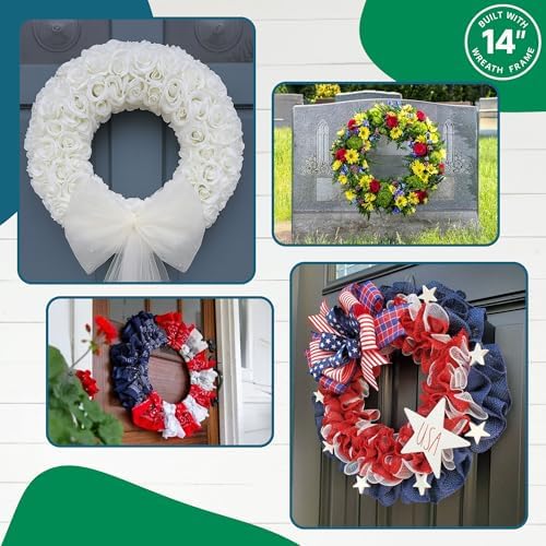 3-Pack 14 Inch Wire Wreath Frame, Round Metal Wreath Form