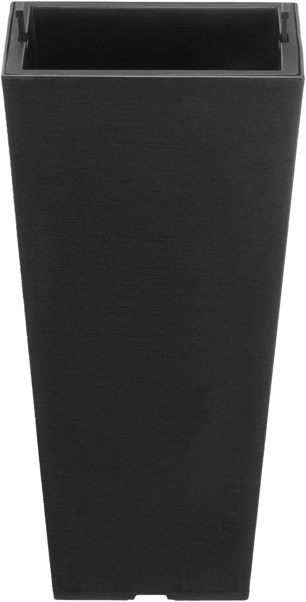 VEVOR Set of 2 Tall Outdoor Planters 22inch, Large Planters for Outdoor Indoor Plants, Black Front Porch Planter Flower
