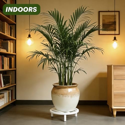 3 Pack 12 Inch Metal Plant Stands Outdoor Indoor Pot Riser,White