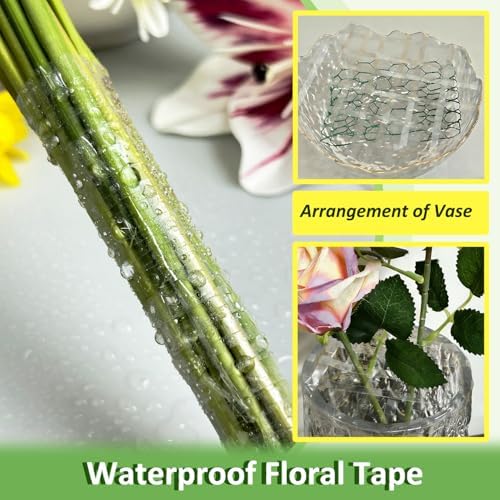 Floral Chicken Wire for Craft Kit, 4" x 158"Lightweight Chicken Wire for Floral Arrangement, Hexagonal Galvanized Chicken Wire Netting with Floral Tape, Plier,Tie,Gloves(Silver,4" x 158")
