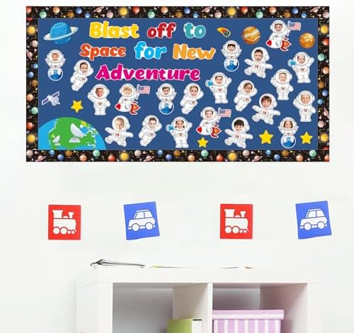 36 Outer Space Astronaut Cutouts with Photo Space for Bulletin Board Decor