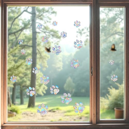 DogPaw Prism Window Collision Clings for Bird Strikes, 54 Pieces