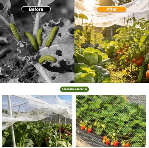 Garden Netting, 8.2'x10' Fine Mesh Net, Guard Veggies, Fruits & Flowers