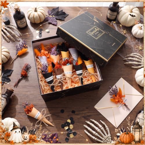 30 Set Mini Dried Flower Bouquet for Craft with Stem, Halloween