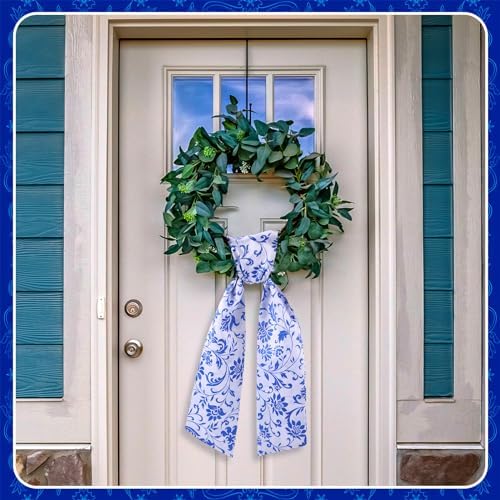 VitalCozy Chinoiserie Wreath Sash for Front Door