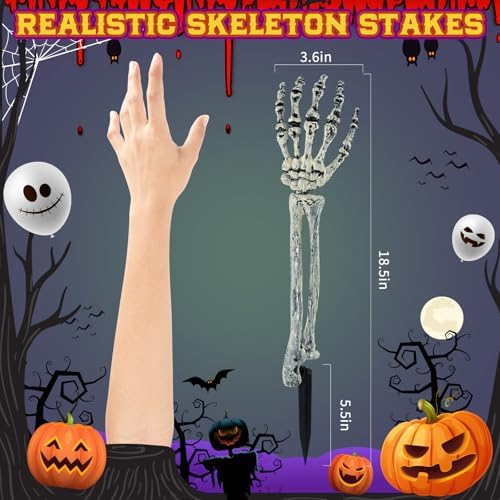 10pcs Halloween Skeleton Decoration, Skeleton Hands Yard Lawn Stakes