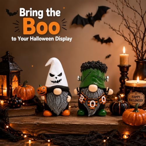 Stylor 2 Pcs 4-Inch Resin Halloween Gnomes Decorations