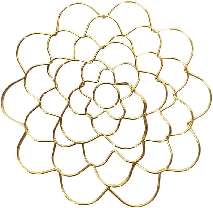 Stainless Steel Floral Grid Organizer, 2025 New Flower Arrangement Holder, Floral Grid Reuseable Flower Frog Wire Arranger Twist for Vase Floral Stems Bouquets Plant Fixation Sliver (Gold-5in)