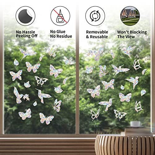 YUOROS 36 Pieces Window Decals for Bird Strikes