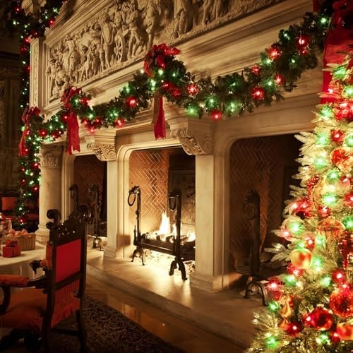 4 Pack Fairy Lights Battery Operated Christmas Lights Timer Red and Green