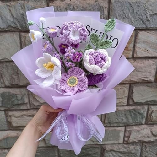 RUSPEPA 20 Sheets Flower Wrapping Paper, Pure Purple Waterproof Floral Bouquet Wrapping Paper, Florist Supplies Packaging for Birthday, Wedding, Valentines Day, Mother's Day, DIY Crafts, 22.4" x 22.4"