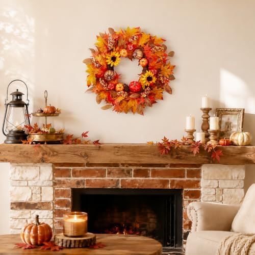 Fall Decorations for Home, Fall Autumn Thanksgiving Wreaths for Front Door