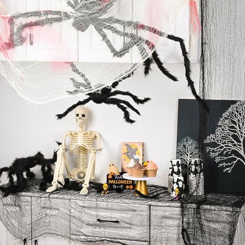 6 Pack Halloween Creepy Cloth 30x72 Inch Halloween Decor - 4 Black 2 White