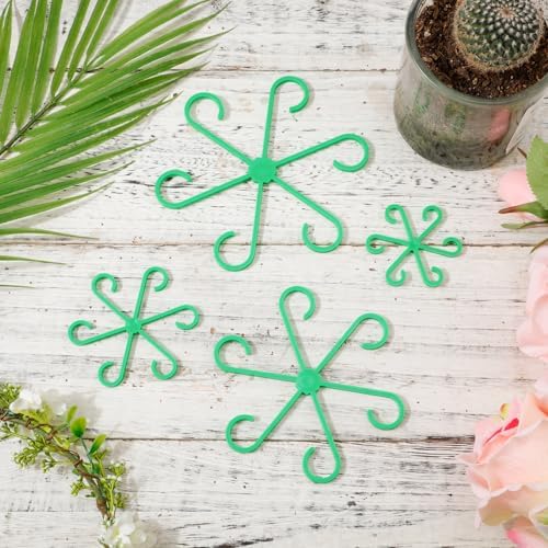 PEUTIER 4pcs Plant Stem Supports, Plastic Houseplant Climbing Holders