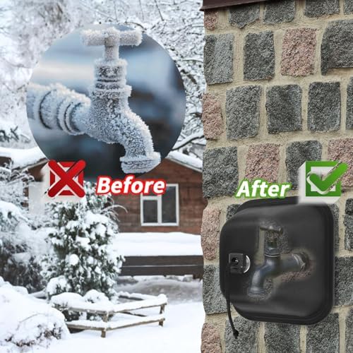 ANKHOH Outdoor Faucet Covers for Winter, Hard Shell, 2 Pack Black