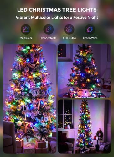LED Christmas Lights Indoor Outdoor, 33FT 100 Count Mini String Lights