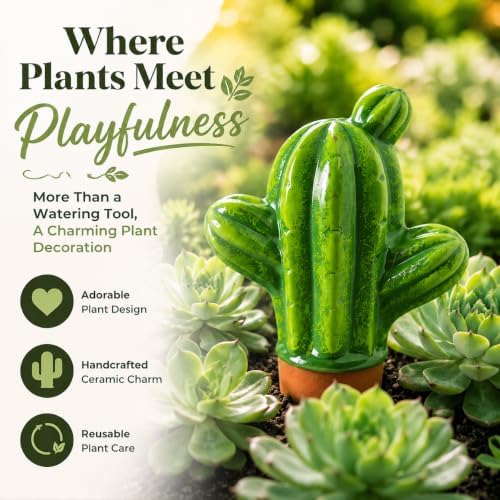 SURE YUESI 4PCS Self Watering Globes, Automatic Terracotta Watering Bulbs - Watering Spikes, Vacation Plant Watering Devices System, Plant Watering Globes for Indoor and Outdoor Plants - Cactus