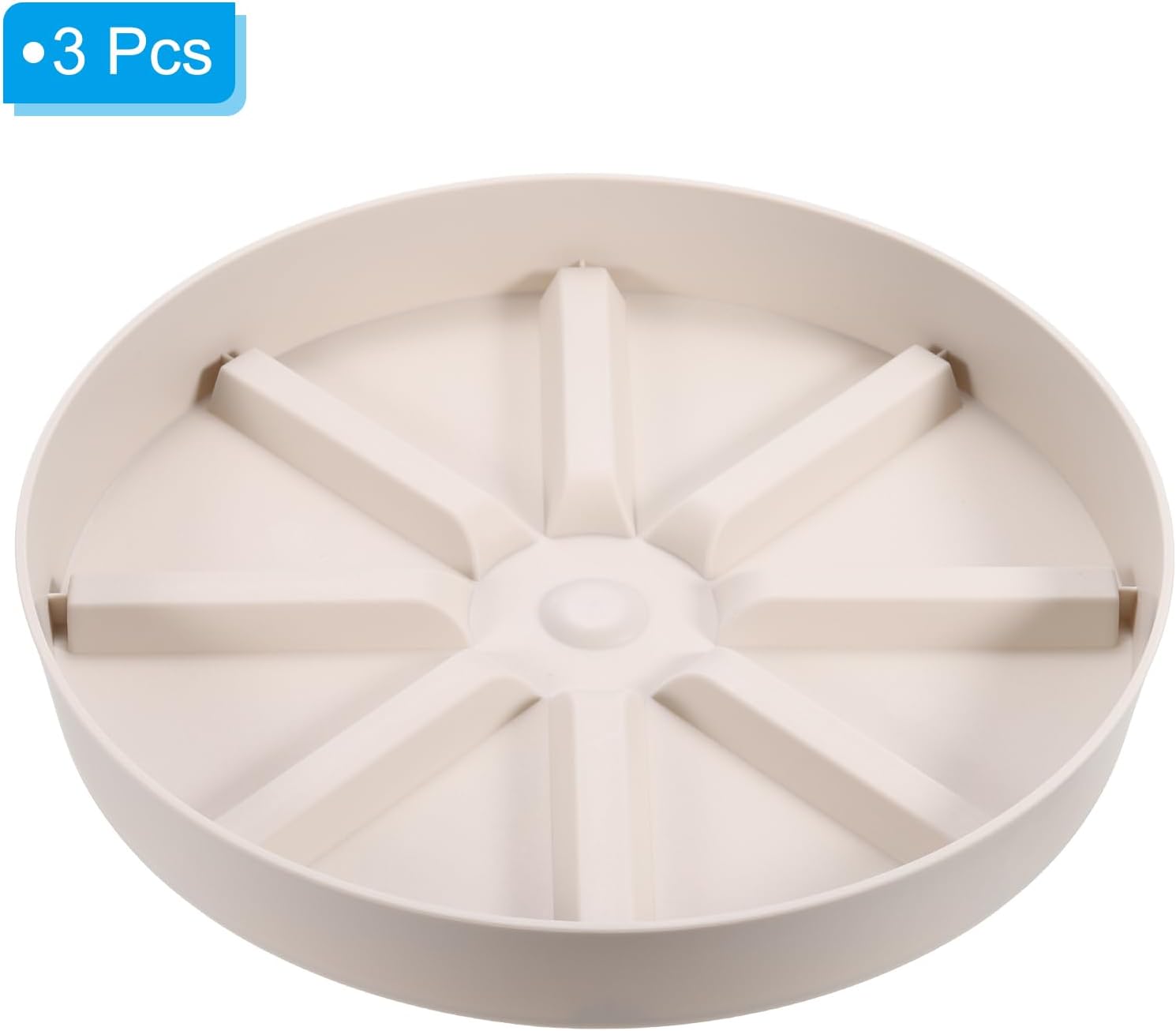 PATIKIL Plant Pot Saucers 10.5 Inch, 3 Pack Plastic Round Plant Pot Thicker Flower Drip Tray for Indoor Outdoor, White