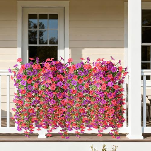 INQCMY Artificial Fake Flowers Plants for Outdoor Spring Summer Decoration