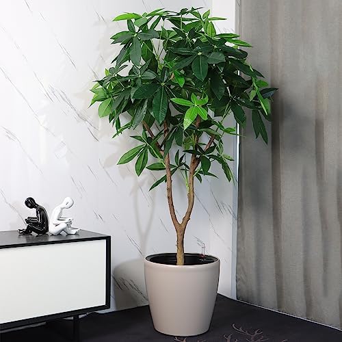 Dexceder 18x17 Self Watering Planter with Wheels (Taupe Matte)