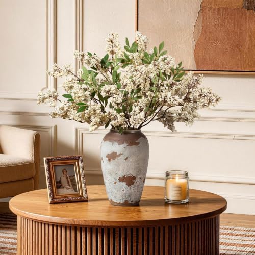 4 Pcs 31" Artificial Berry Stems, Faux Nandina Berries, Cream