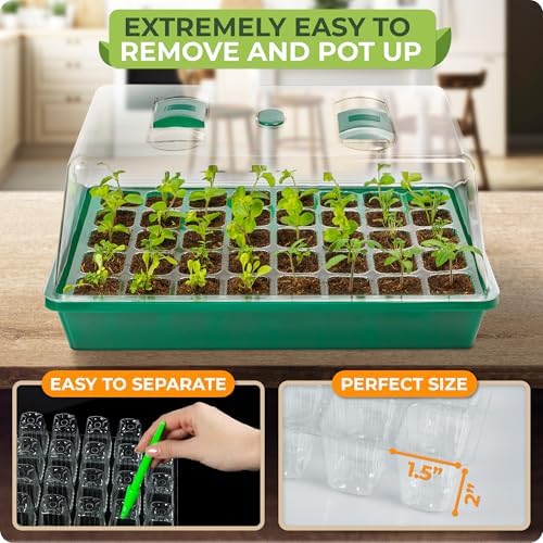 CARPATHEN Seed Starter Tray, Starting Kit with Hard Plastic Humidity Dome