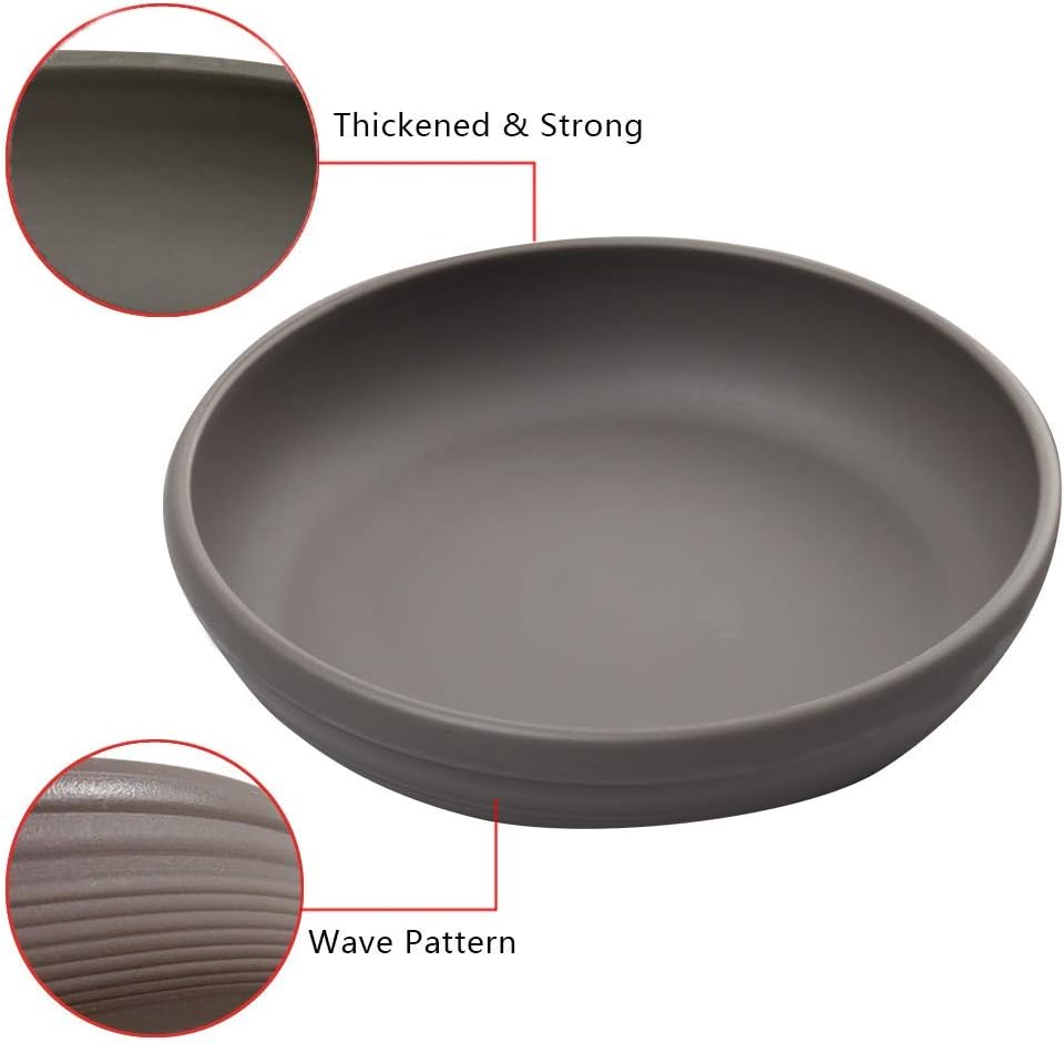 SAROSORA Round Plastic Plant Saucer Drip Tray Set of 6 for Indoor Outdoor Home Garden Flower Plant Container Flower Pot