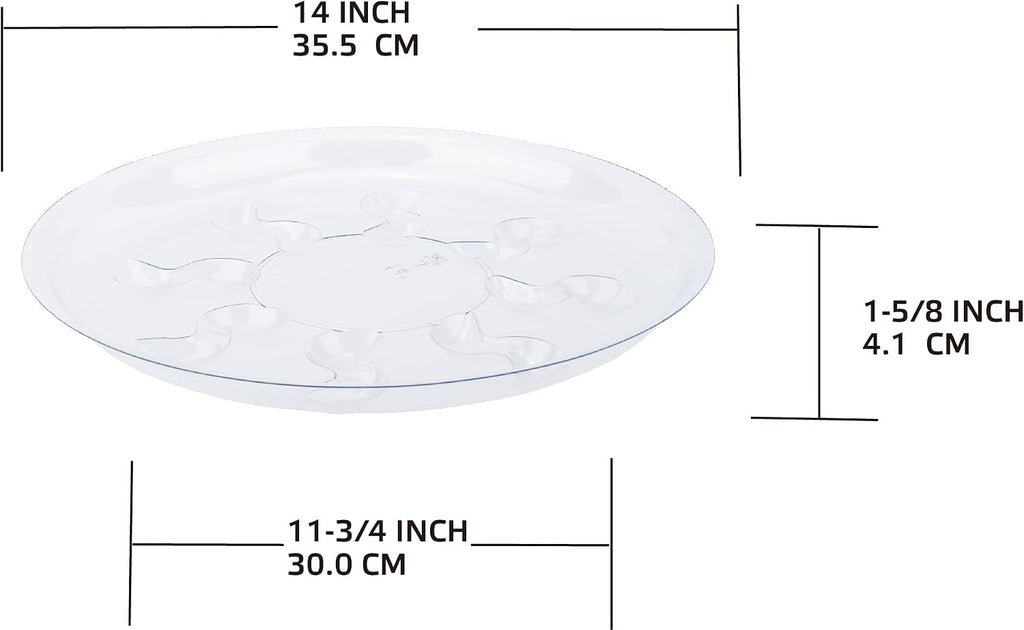 6 Pack Clear PET Plant Drip Tray Plastic Heavy Duty Plant Saucer Drip Trays for pots,Plate Water Catcher, Plant