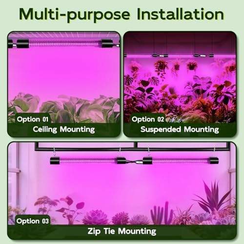 Hlite LED Grow Light 16 inch, Hanging Full Spectrum Linkable 2 Pack