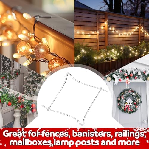 Cinnvoice 1pcs Clear Garland Ties for Halloween Banister Mantel, 16inch
