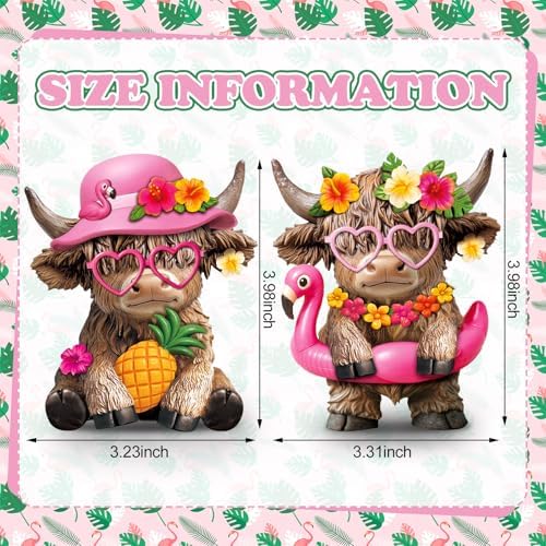 Karenhi 2 Pcs Flamingo Figurines Resin, Summer Decorations Tabletop Home