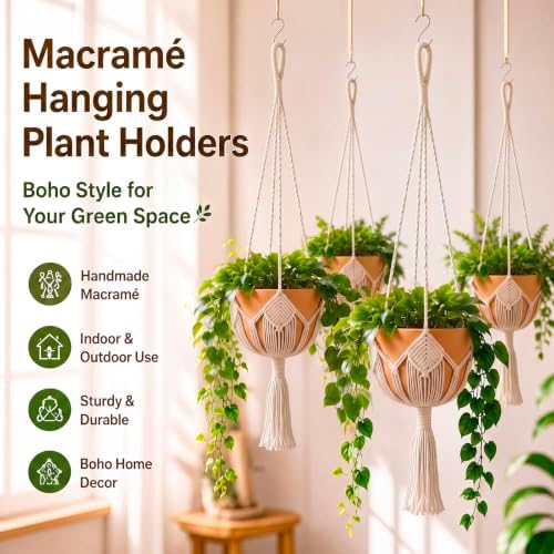 Shappy Boho Macrame Plant Hanger for Indoor