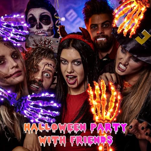 Solar Skeleton Hand Lights 2 Pack, 100LED Halloween Yard Stakes