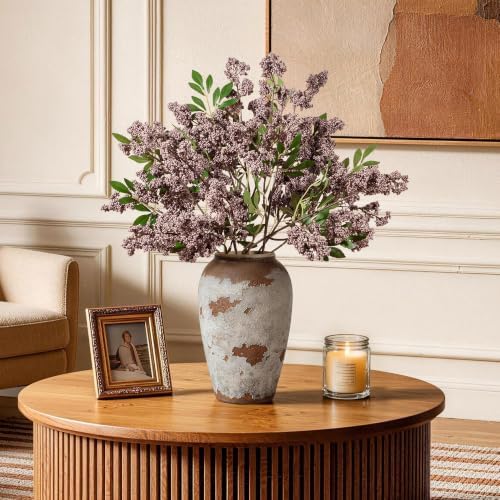 4 Pcs 31" Artificial Berry Stems, Faux Nandina Berries, Dusty Plum