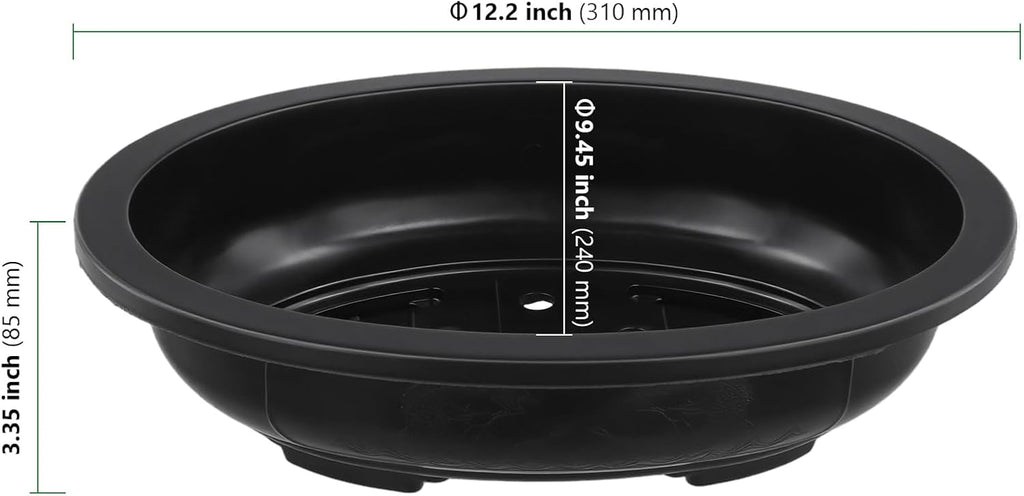 HAKZEON 12 Pcs 12 Inch Bonsai Training Pots, Matte Finish Plastic Oval Bonsai Training Pots with Drainage Hole, Oval