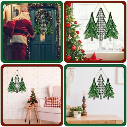 Boao Christmas Tree Door Decor Christmas Wooden Sign Door Hanger