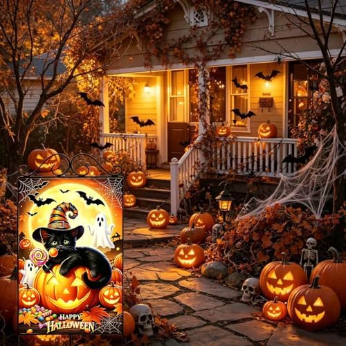 Large Halloween House Flags for Outside 28x40 Inch Double Sided