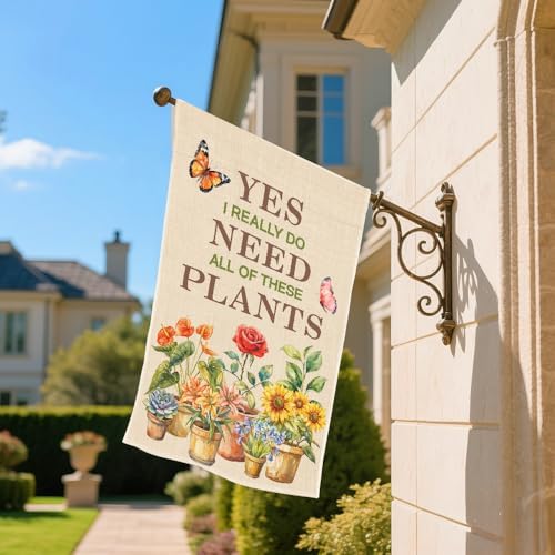 I Really Do Need All Of These Plants Garden Flags for Outside, Spring Summer Garden Signs for Gardener, Floral Welcome Banner, Plant Collector Outdoor Yard Flag, Nature Lover Gifts for Family