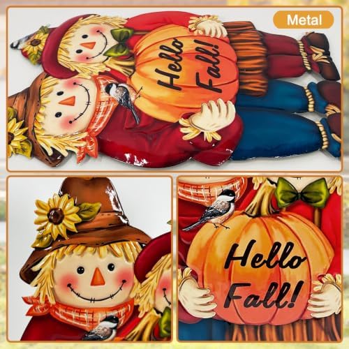 Fall Decorations Outdoor,Thanksgiving Scarecrow with Pumpkin Garden Decor